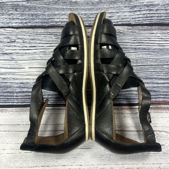 Dansko Vivian Black Leather Mini Wedge Sandals Shoes, Women’s Size 41 - Picture 6 of 8